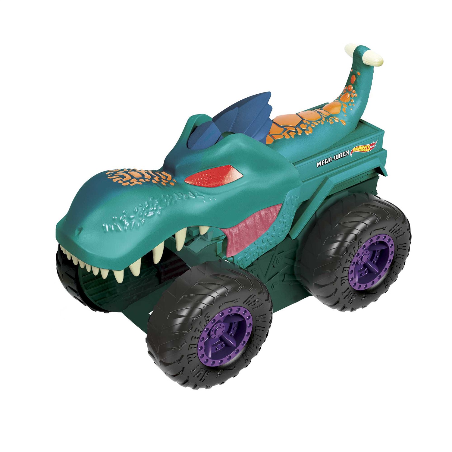Hot Wheels Monster Trucks Mega Wrex - Veicolo Giocattolo Divora Macchinine, Adatto dai 3 Anni in Su