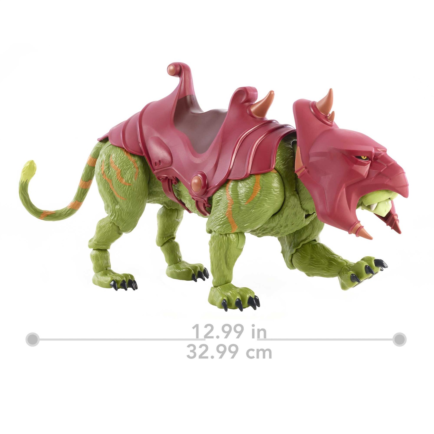 Mattel Masters of the Universe Masterverse Deluxe Revelation Battle Cat Snodato 36 cm con Corazza e Casco Rimovibili - Giocattolo per Bambini 6 Anni
