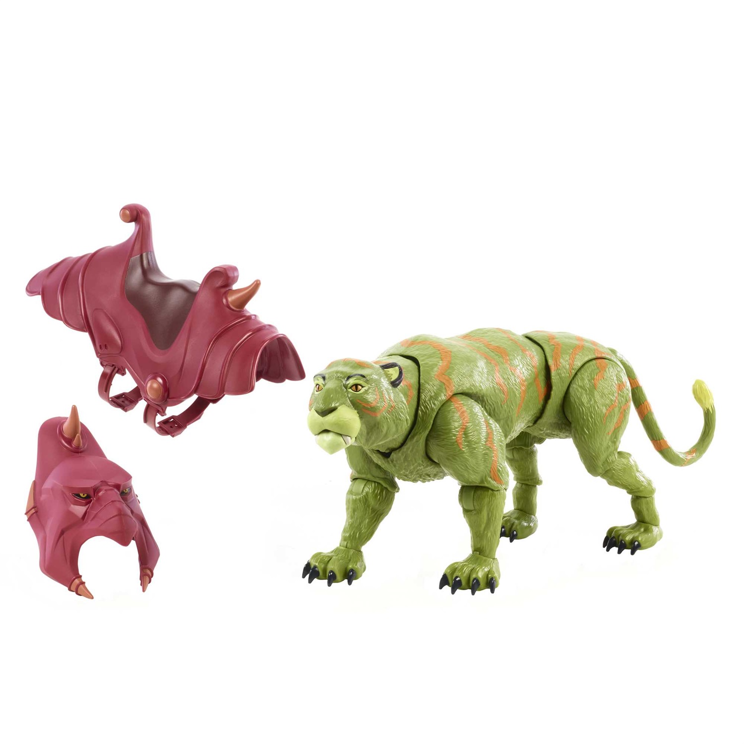 Mattel Masters of the Universe Masterverse Deluxe Revelation Battle Cat Snodato 36 cm con Corazza e Casco Rimovibili - Giocattolo per Bambini 6 Anni