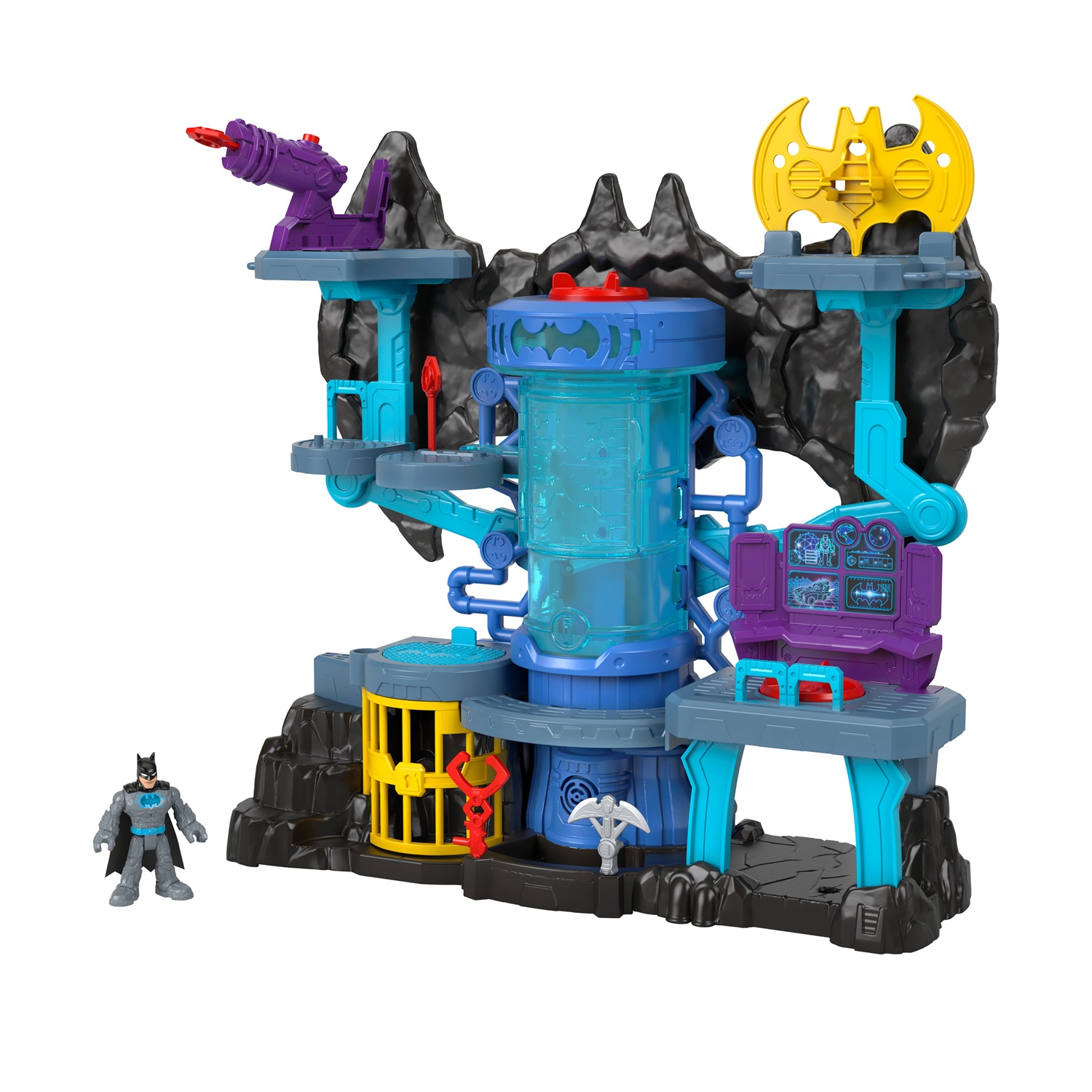 Fisher-Price Imaginext GYV24 - Playset Interattivo DC Super Friends Batcaverna con Luci e Suoni, per Bambini 3-8 Anni