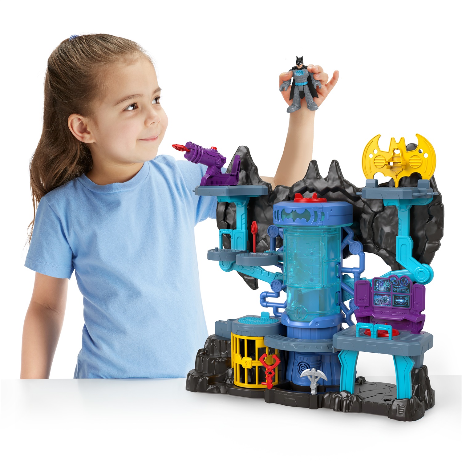 Fisher-Price Imaginext GYV24 - Playset Interattivo DC Super Friends Batcaverna con Luci e Suoni, per Bambini 3-8 Anni