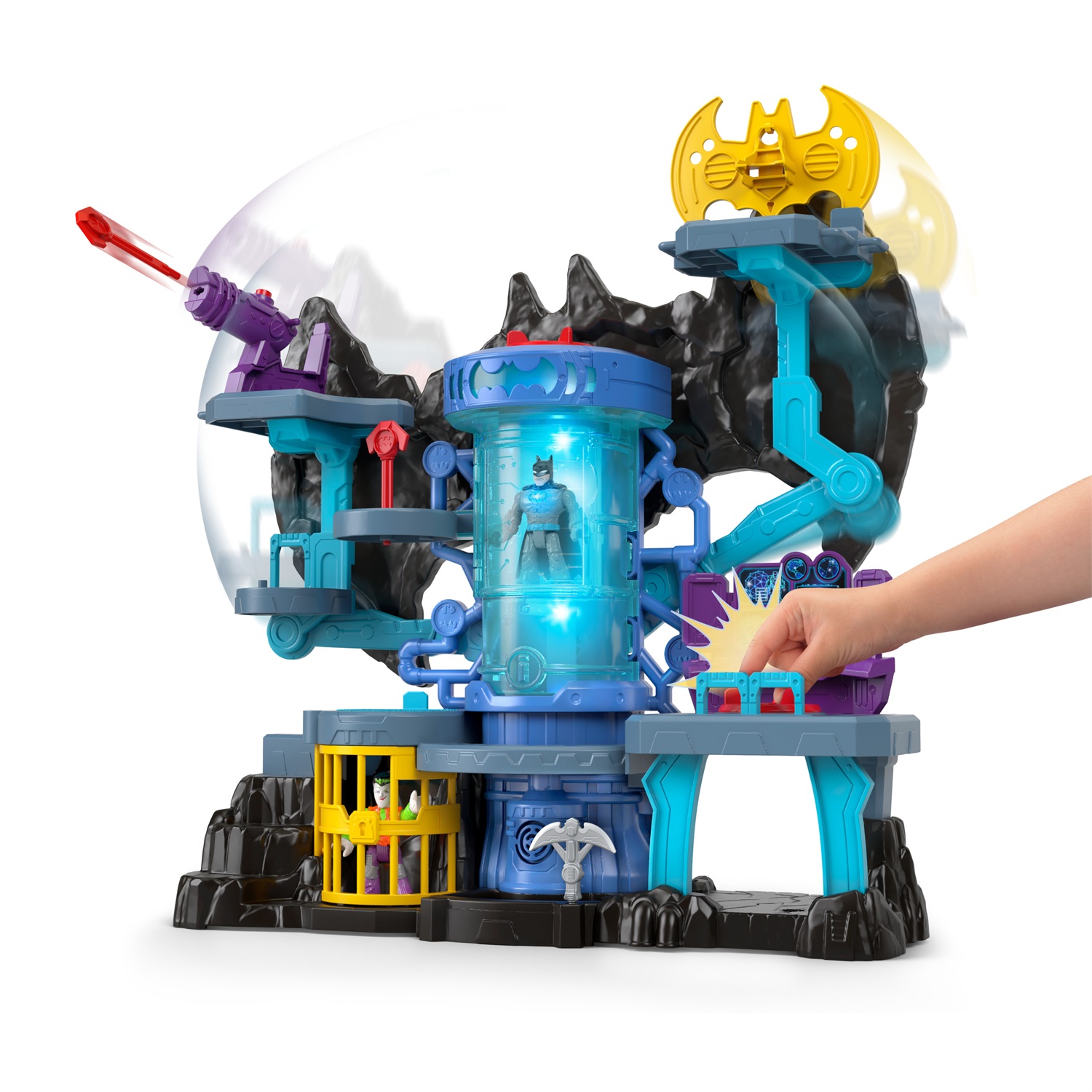 Fisher-Price Imaginext GYV24 - Playset Interattivo DC Super Friends Batcaverna con Luci e Suoni, per Bambini 3-8 Anni