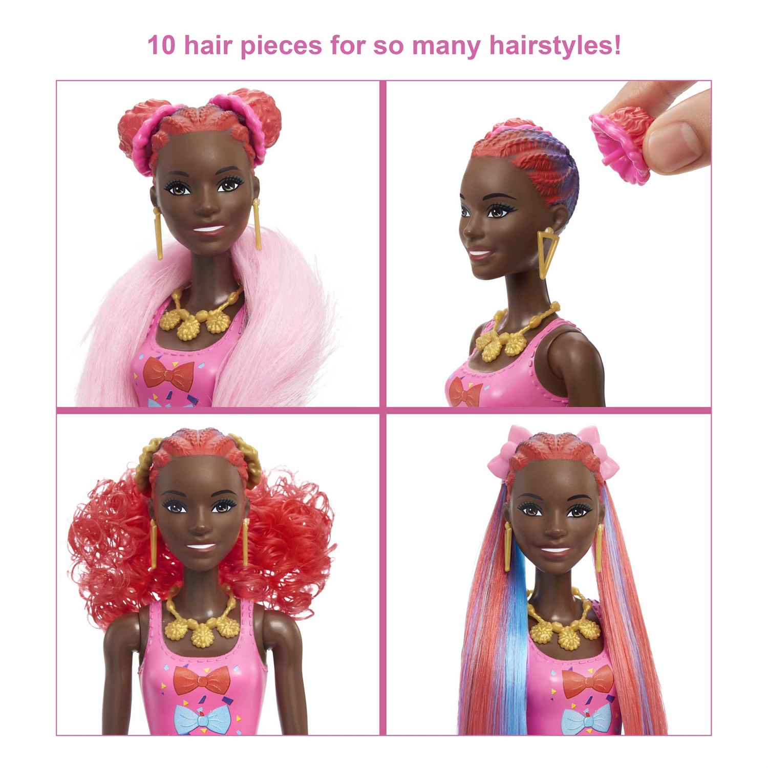 Mattel Barbie Color Reveal Bambola con 25 Sorprese e Accessori per Acconciature