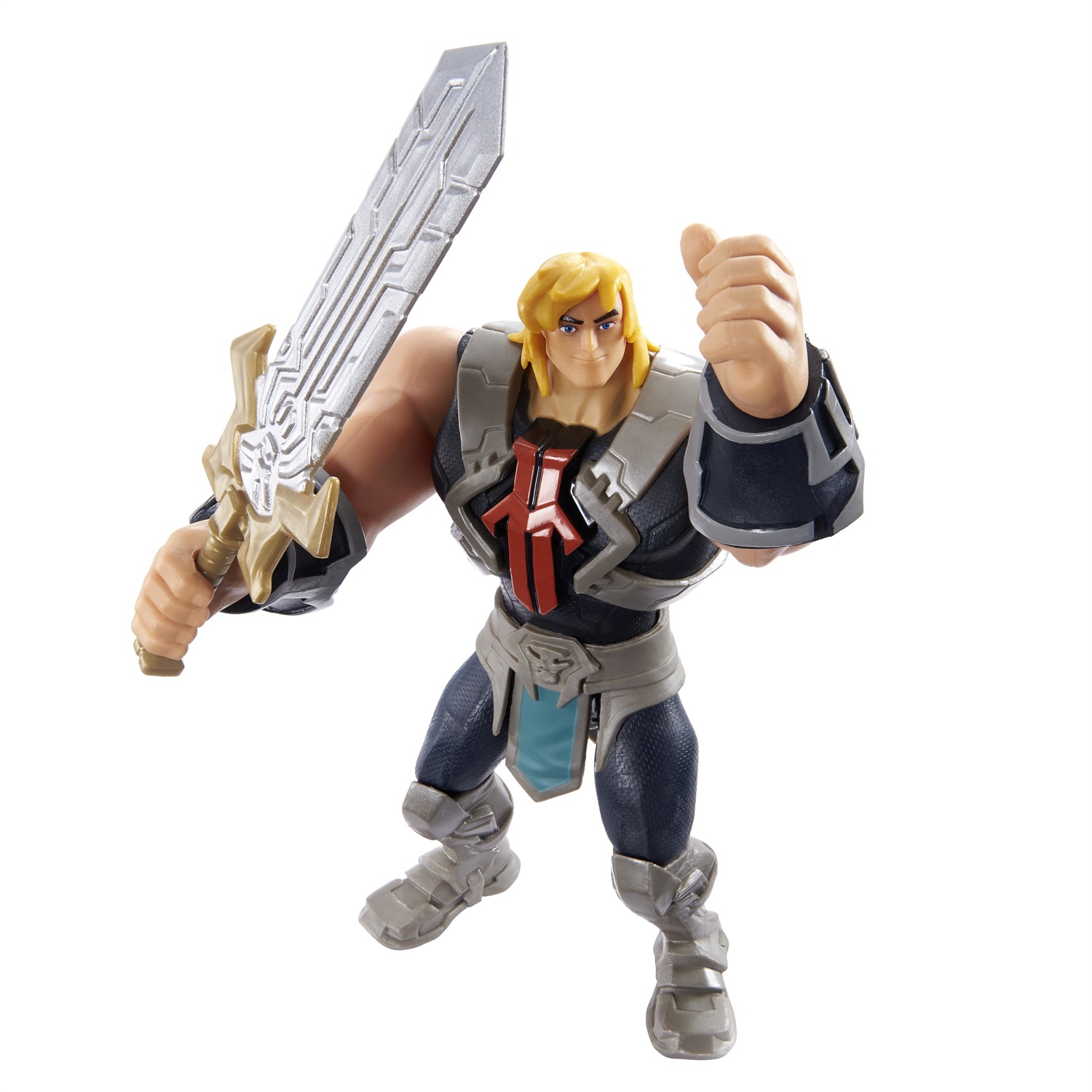 MATTEL Masters of the Universe He-Man Action Figure Snodata 14 cm con Accessorio e Funzione di Attacco a Molla