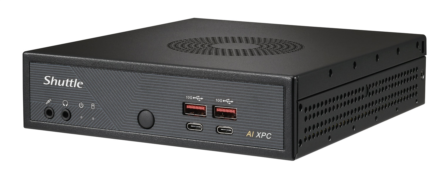 Shuttle Slim AI PC DN11H7 Mini PC Barebone 1.35L Nero con Intel SoC, Supporto fino a 96 GB DDR5