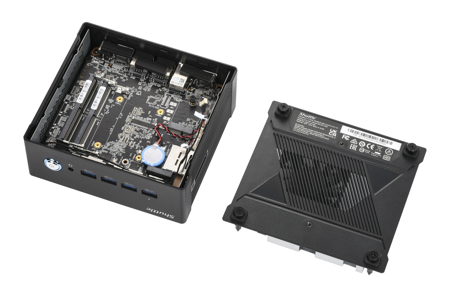 Shuttle Nano PC NA10H Barebone con processore AMD R7-8845HS 3,8 GHz, dimensioni 1 l, colore Nero