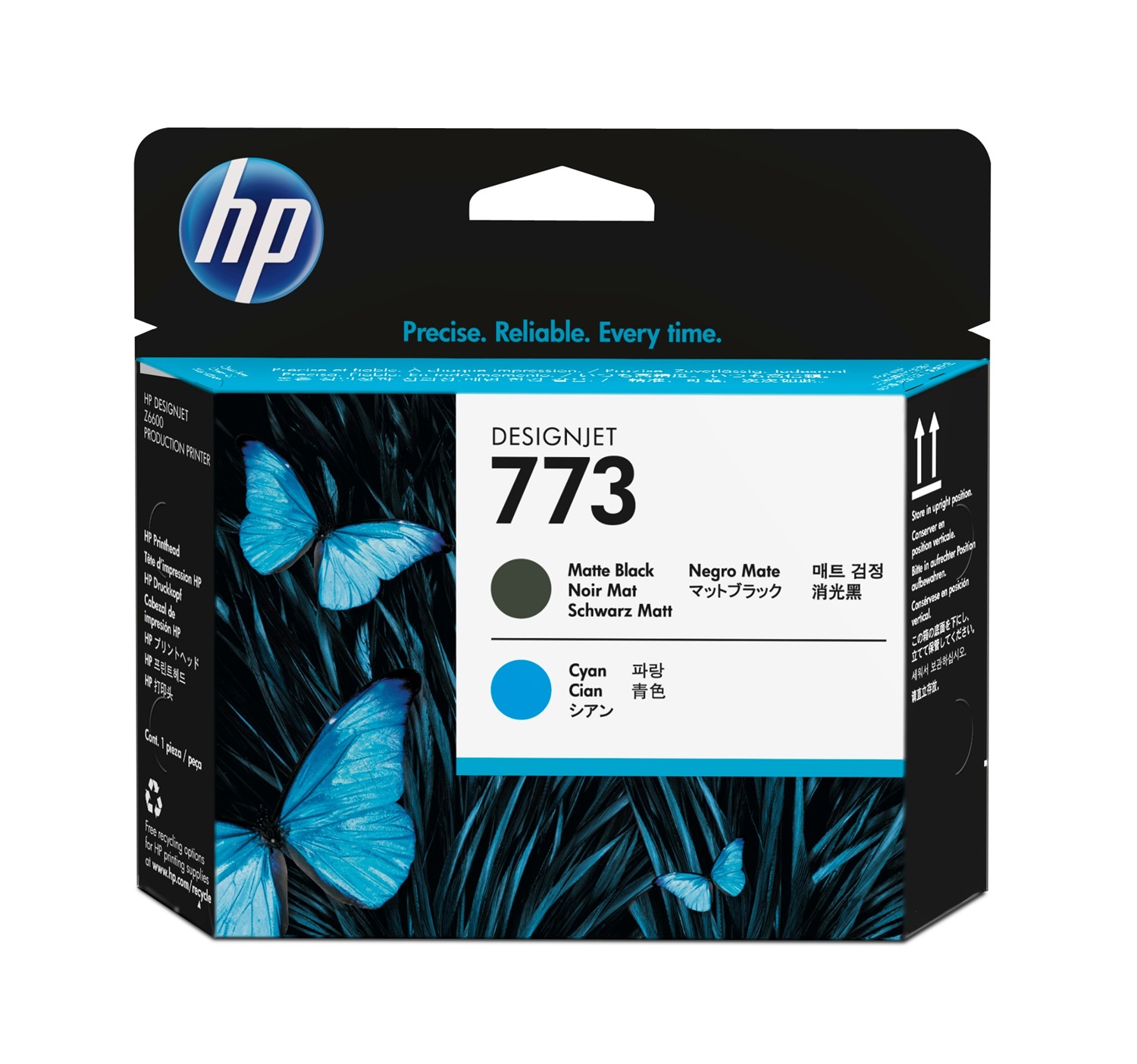 HP Testina di stampa DesignJet 773 - Nero opaco/Ciano, C1Q20A, Compatibile con HP DesignJet Z6600, Dimensioni 28x143x132 mm