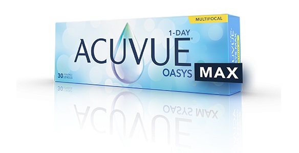 Johnson & Johnson Acuvue Oasys Max 1-Day Multifocal - Lenti a contatto giornaliere in silicone idrogel, visione nitida a tutte le distanze, confort per tutta la giornata, 30 lenti