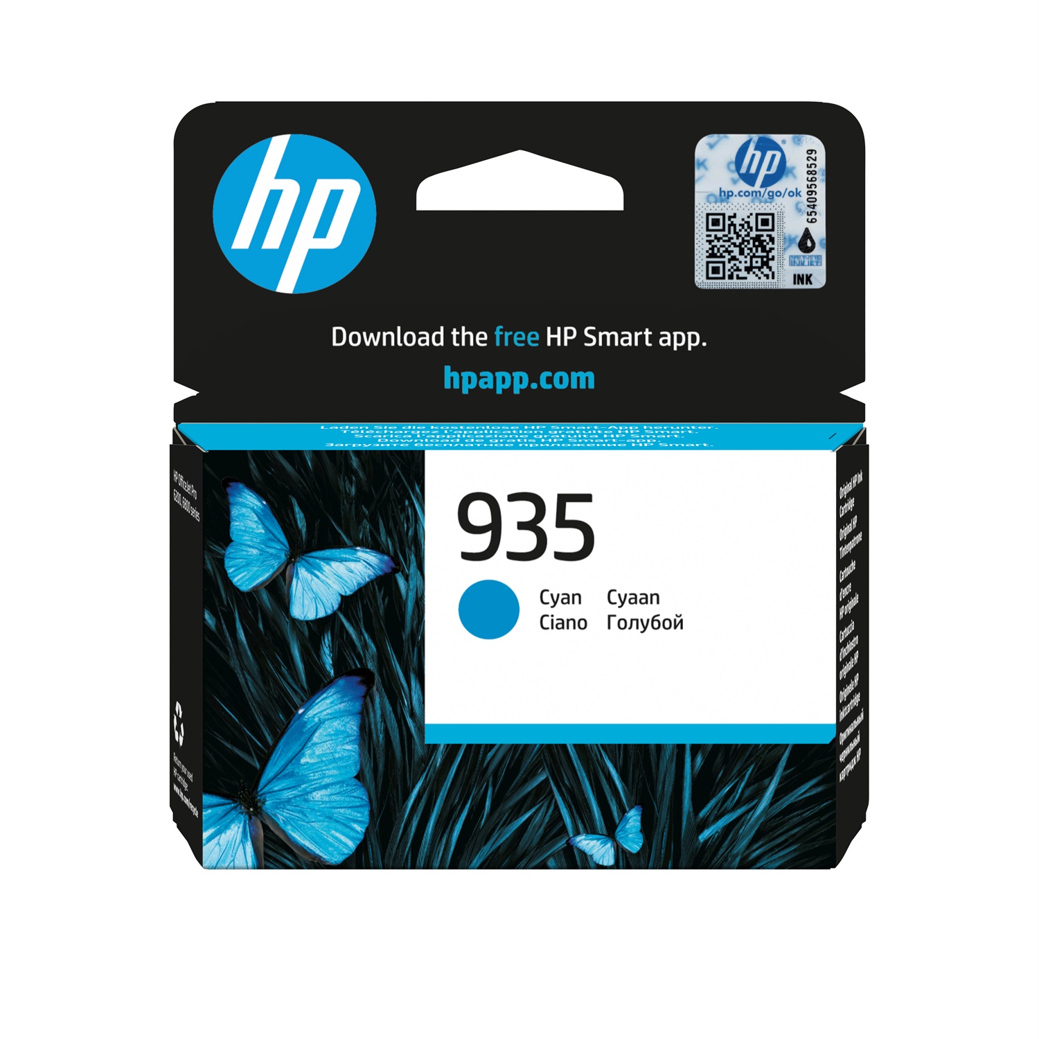 HP Cartuccia originale inchiostro ciano 935 C2P20AE - 400 pagine - Inchiostro a base di pigmento - Compatibile con HP OfficeJet 6820, Pro 6230, Pro 6830