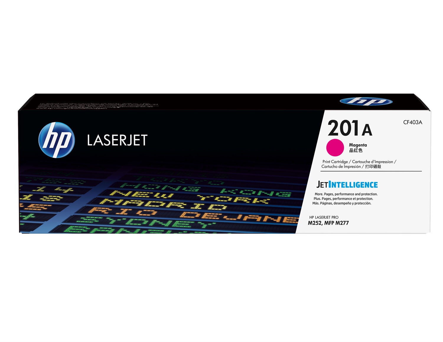 HP Cartuccia Toner Magenta Originale CF403A 201A - Fino a 1400 Pagine, Compatibile con LaserJet Pro M252/MFP M277