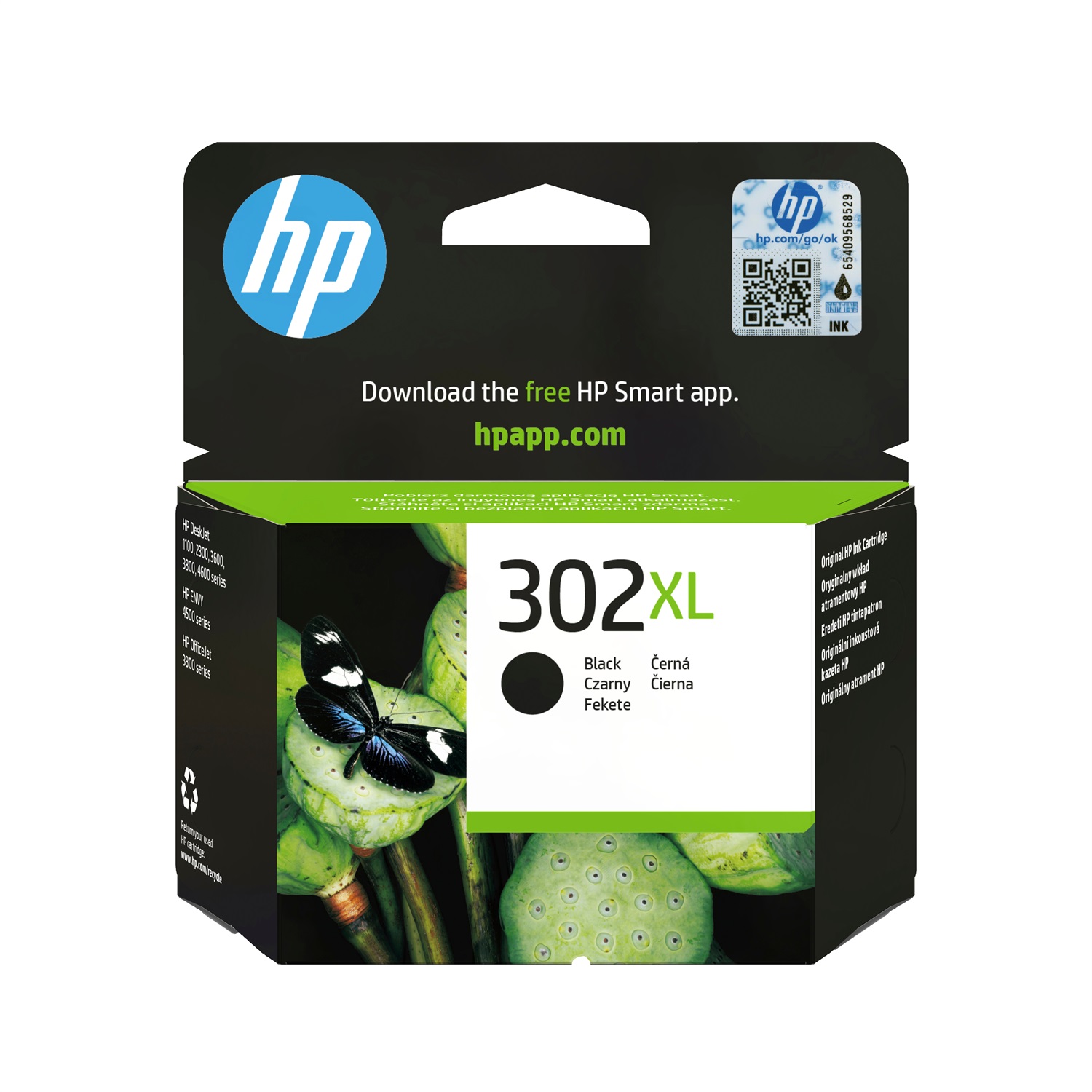 HP Cartuccia originale inchiostro nero ad alta capacità 302XL F6U68AE - 8,5 ml, fino a 480 pagine, compatibile con HP OfficeJet e DeskJet