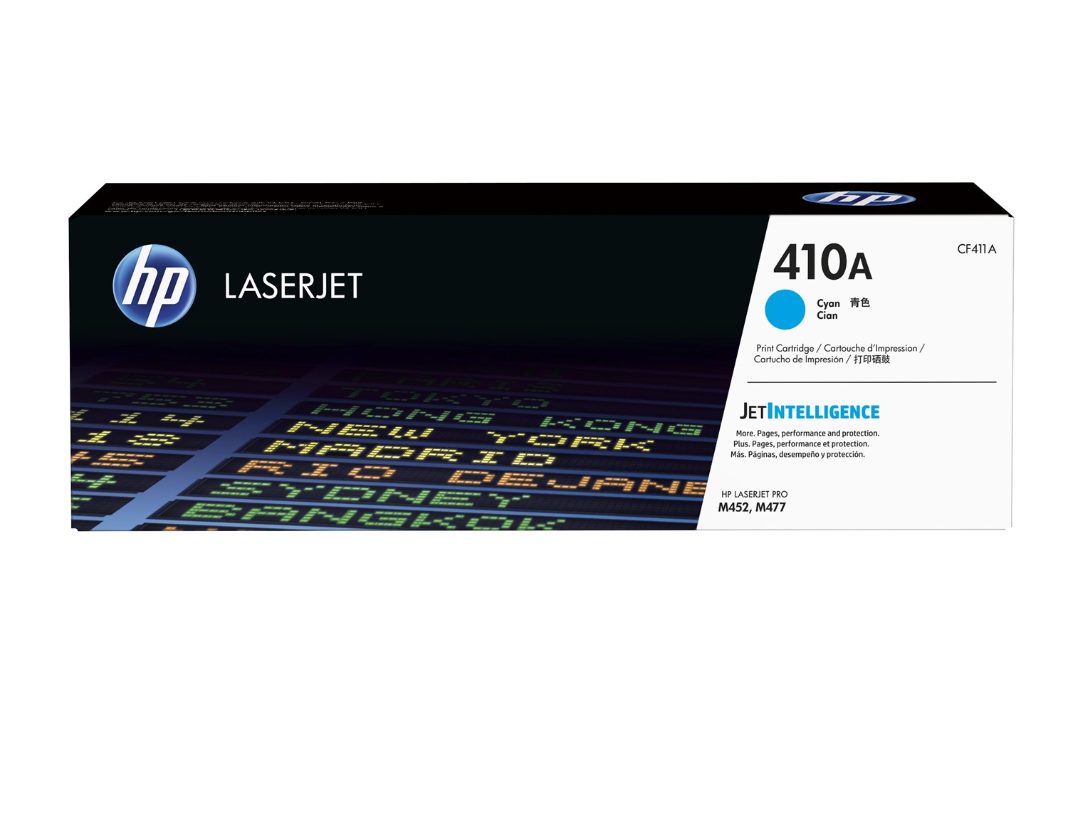 HP Cartuccia Toner Originale Ciano CF411A 410A - 2300 Pagine per Color LaserJet Pro M452dn, M452nw, M477fdn, M477fdw