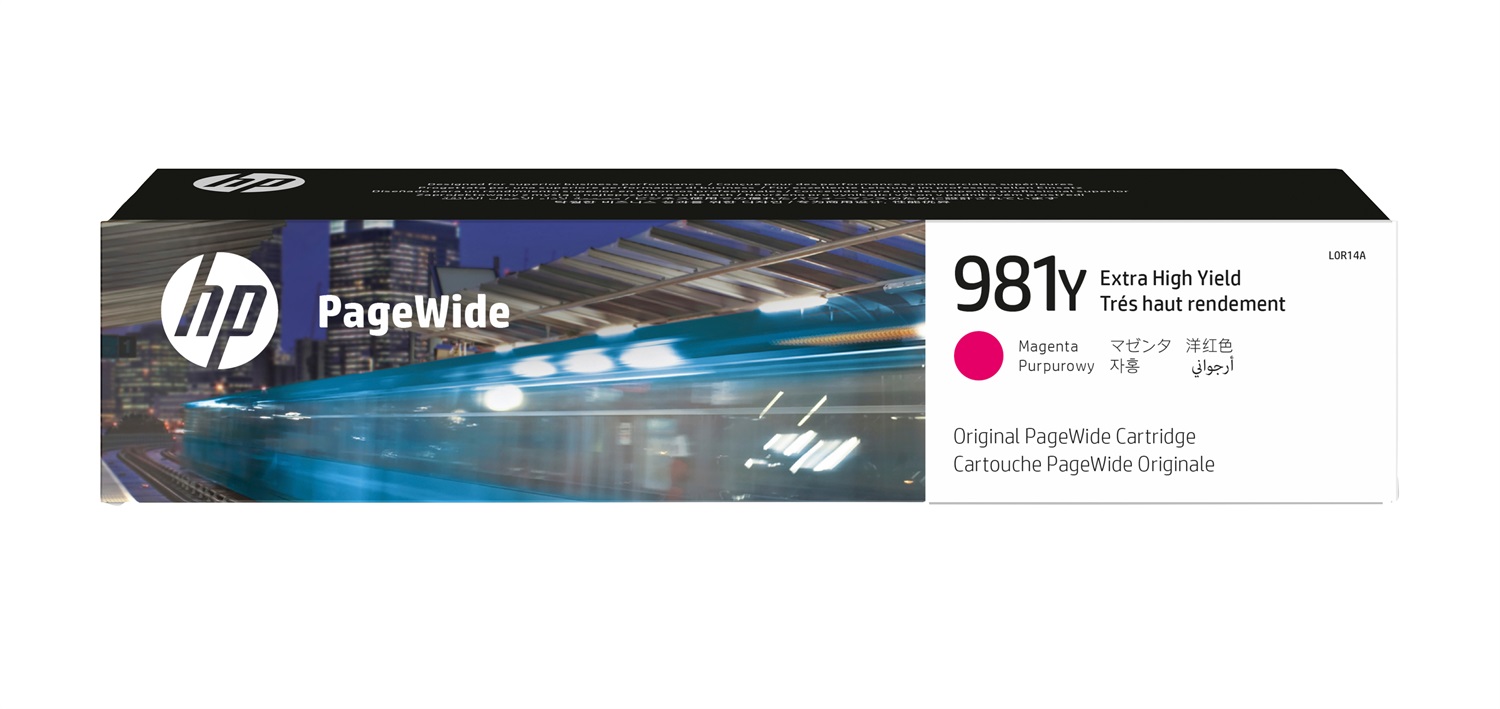 HP Cartuccia Magenta Originale L0R14A 981Y - Altissima Capacità, 183 ml, Fino a 16.000 Pagine, Compatibile con PageWide Enterprise