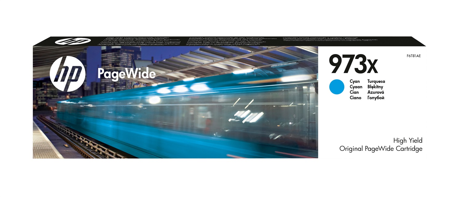 HP Cartuccia d'inchiostro ciano originale 973X PageWide - Alta capacità, 86 ml, 7000 pagine, Inchiostro a base di pigmento