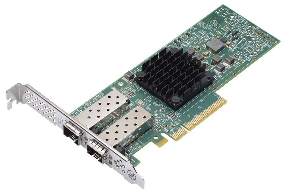 Lenovo Broadcom 57414 10/25GbE SFP28 2-port PCIe Interno Ethernet - Cablato, Interfaccia PCI Express, Colore Verde Metallico