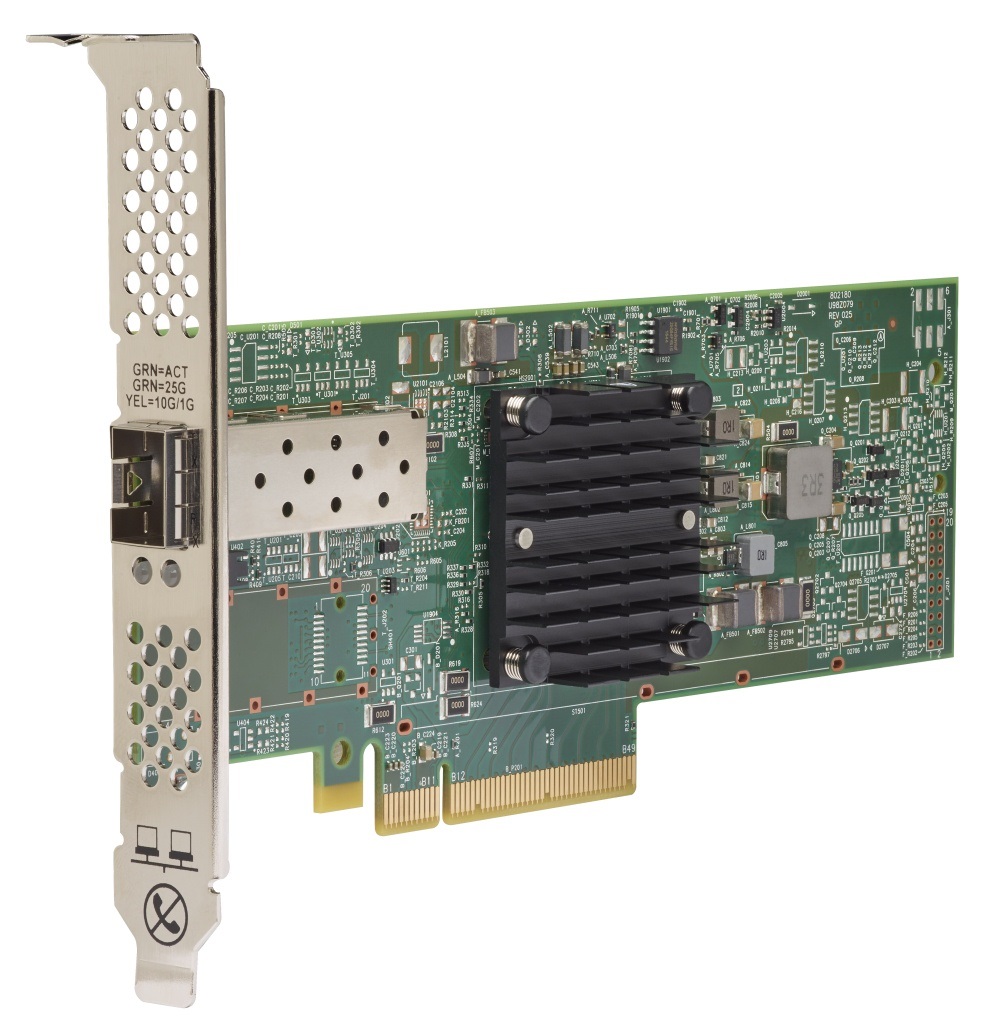Lenovo Broadcom 57414 10/25GbE SFP28 2-port PCIe Interno Ethernet - Cablato, Interfaccia PCI Express, Colore Verde Metallico