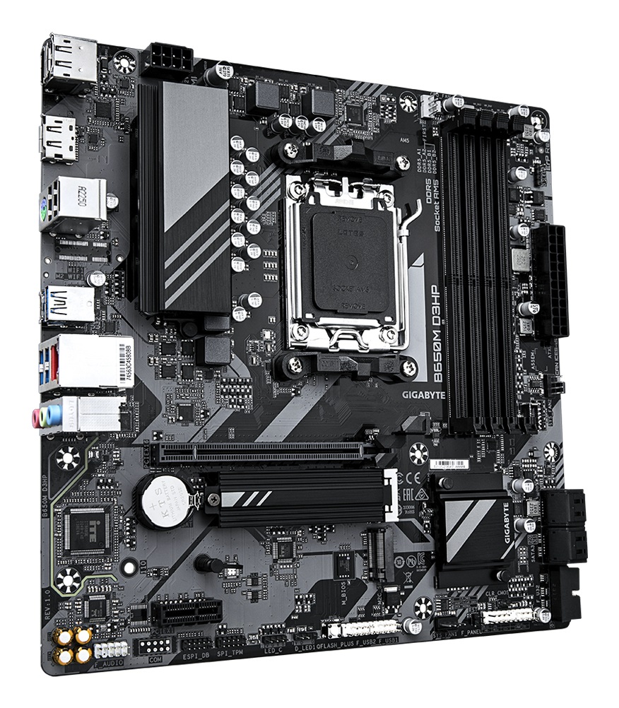 GIGABYTE B650M D3HP Scheda Madre Micro ATX AM5 - Compatibile con AMD Ryzen 5/7/9, DDR5 fino a 192 GB, VRM 5 2 2 fasi, 2x PCIe 4.0 M.2, LAN 2.5 GbE, USB 3.2 Gen 2 Type-C