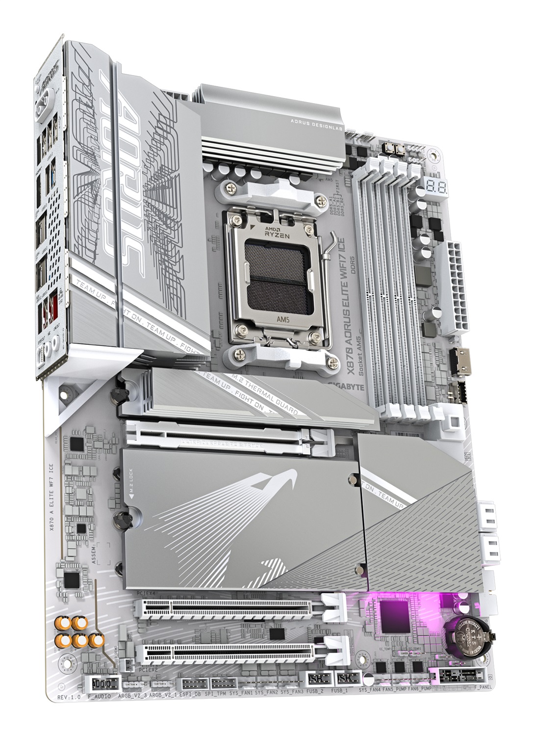 GIGABYTE X870 AORUS ELITE WIFI7 ICE Scheda Madre ATX AM5 LGA 1718, DDR5, 4X M.2, PCIe 5.0, USB4, Wi-Fi 7, 2.5GbE LAN, 16 2 2 fasi VRM digitale