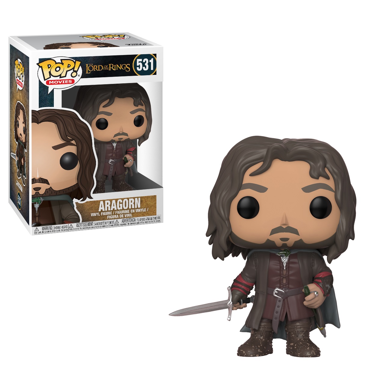 Funko Pop! Movies - Aragorn - Il Signore degli Anelli - Figurina Collezionabile in PVC, 9 cm
