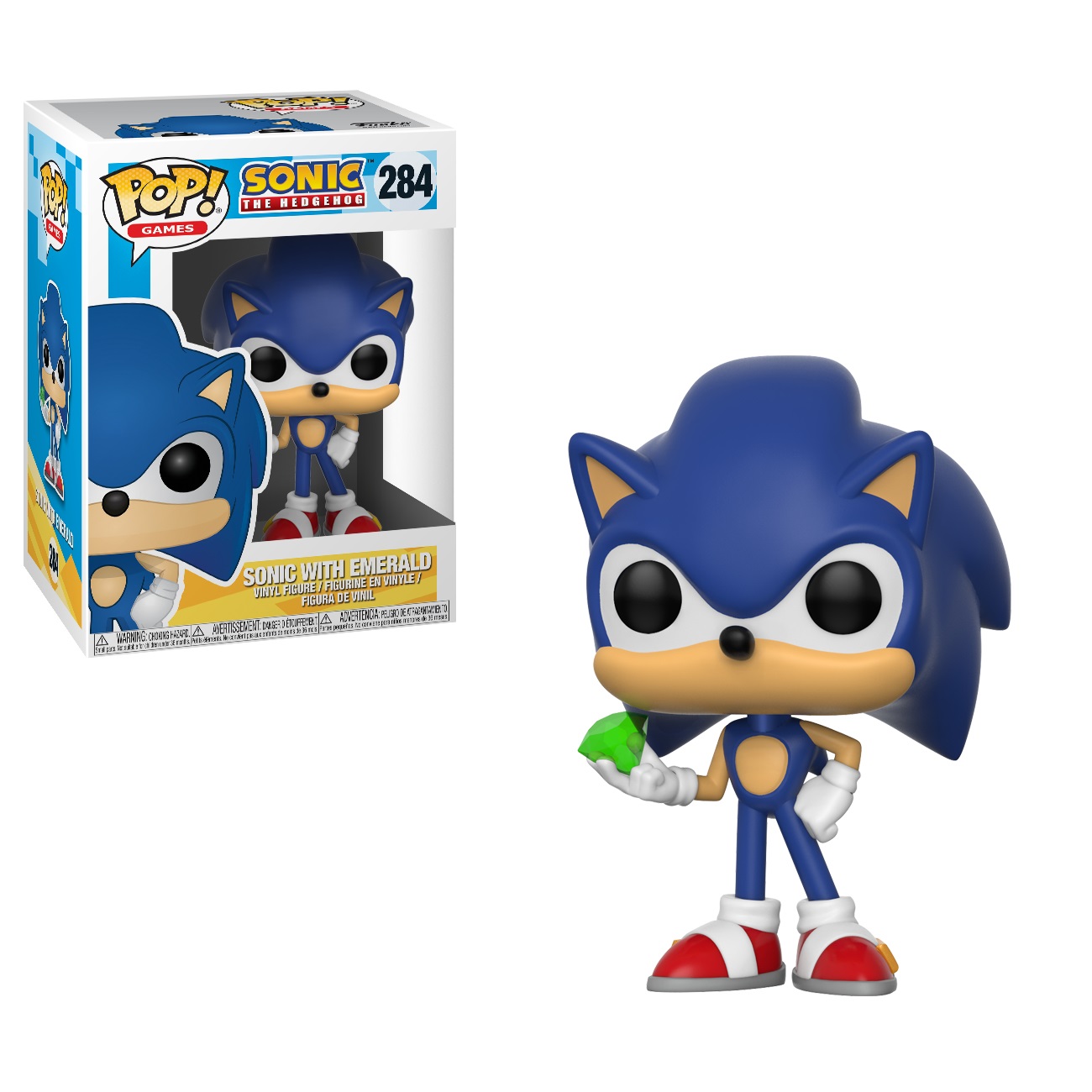 Funko Pop! Games 284 - Sonic the Hedgehog con Emerald - Figura in Vinile da Collezione - Altezza 9-10 cm - Idea Regalo per Appassionati di Videogiochi