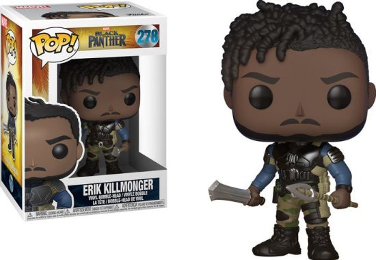 Funko Pop! Marvel - Black Panther - Erik Killmonger - Figura in Vinile da Collezione con Variante Chase (Probabilità 1/6) - Altezza 9 cm