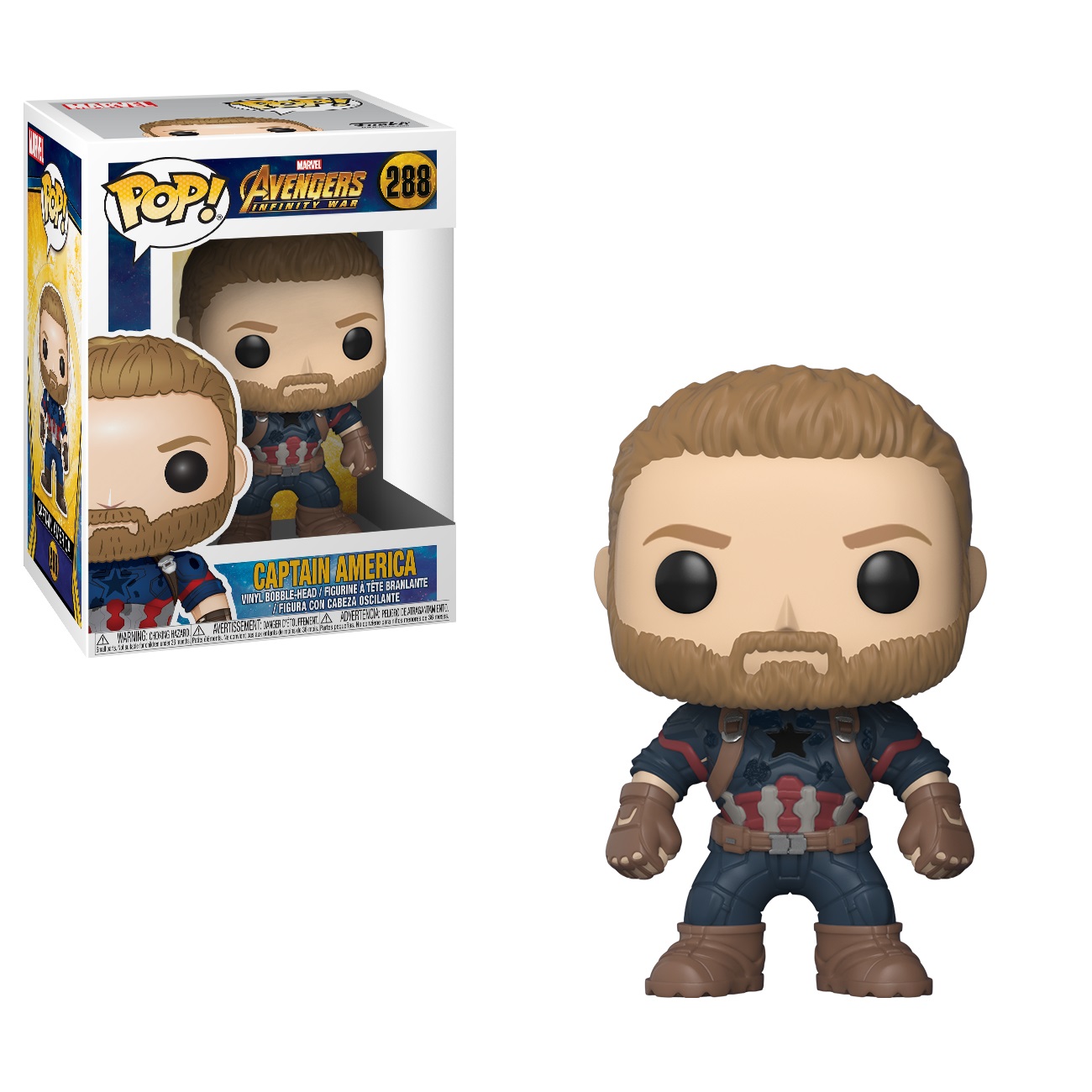 Funko Pop! Marvel: Avengers Infinity War - Captain America - Figura in Vinile da Collezione - Altezza 9 cm - Merchandising Ufficiale - Idea Regalo per Bambini e Adulti