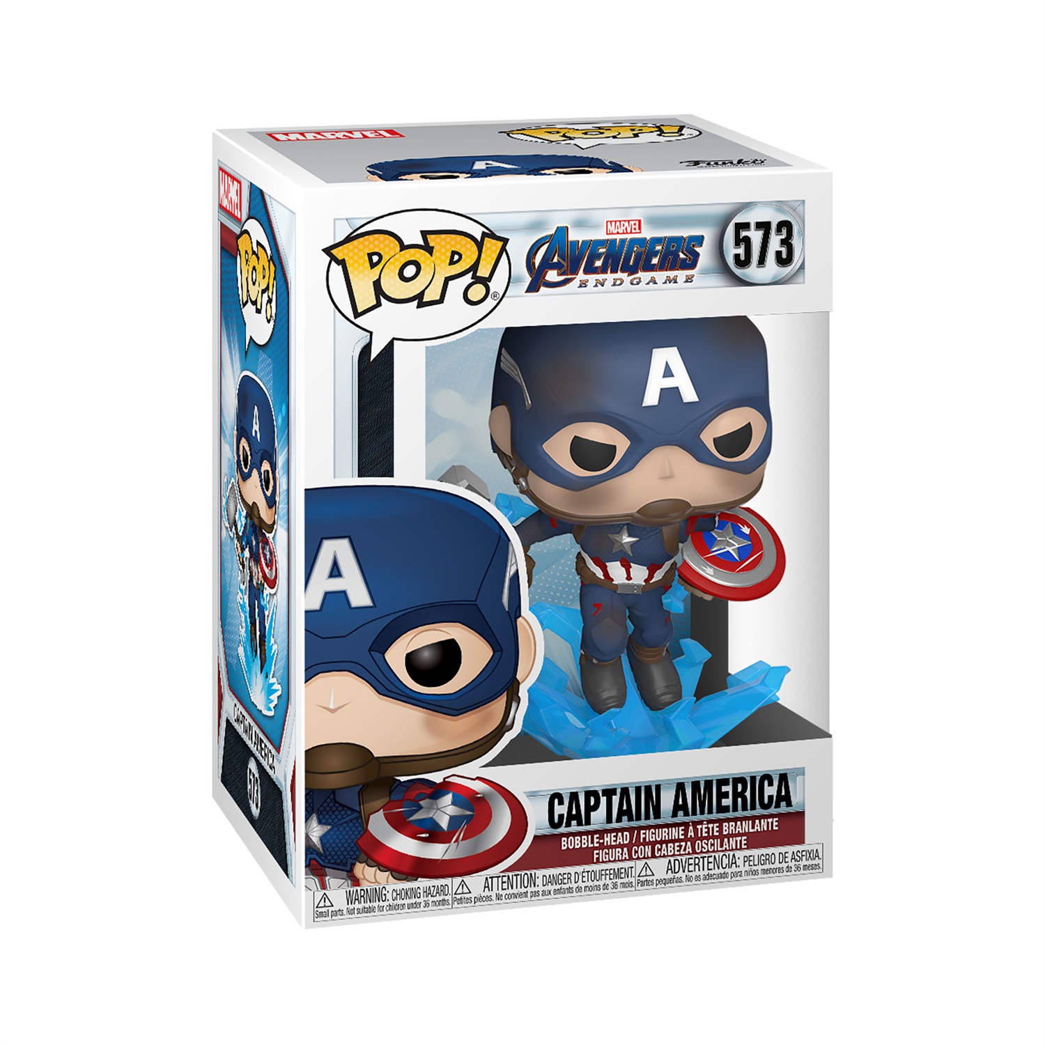 Funko Pop Marvel: Captain America con Scudo Rotto e Mjolnir - Avengers Endgame - 9 cm Bobble-Head