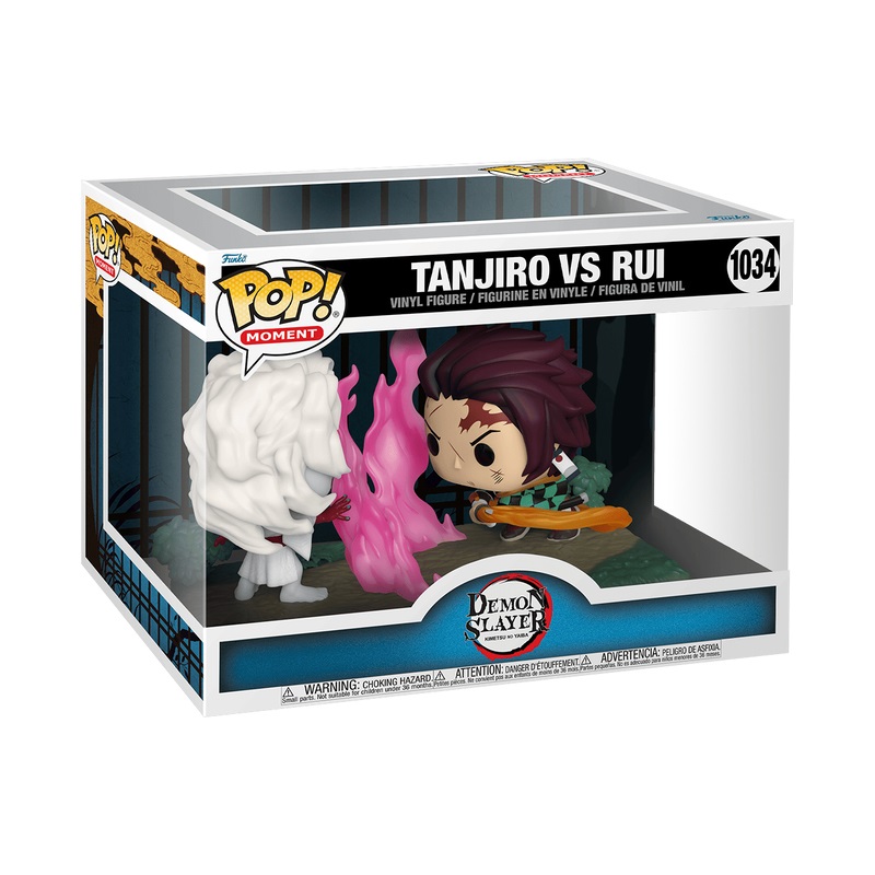 Funko Pop! Moment 49009 - Demon Slayer Tanjiro Kamado Vs. Rui - Figura in Vinile da Collezione Alta 9,5 cm - Merchandising Ufficiale per Bambini e Adulti