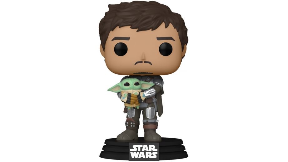 Funko Pop! Star Wars: The Mandalorian - Mando Holding Grogu (The Child, Baby Yoda) - Figura in Vinile da Collezione - Merchandising Ufficiale - Idea Regalo