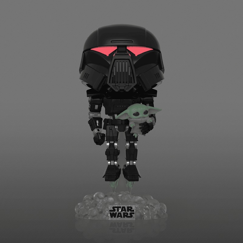 Funko Pop! 58286 - Dark Trooper con Grogu (Child) - Glow in the Dark - Star Wars: The Mandalorian - Figura in Vinile da Collezione