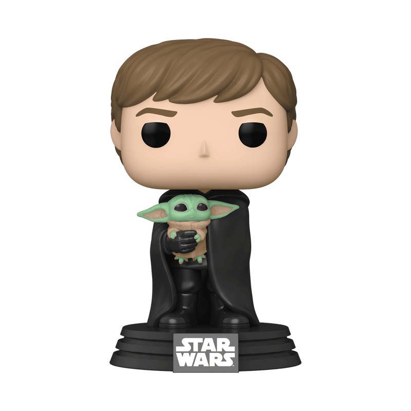 Funko Pop! 58290 - Star Wars: The Mandalorian - Luke Skywalker con Grogu (The Child, Baby Yoda) - Figura in Vinile da Collezione