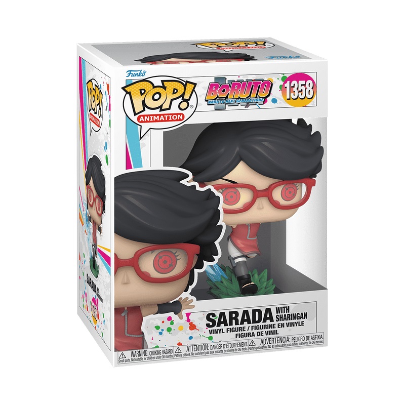 Funko Pop! Animation: Boruto - Sarada Uchiha con Sharingan - Figura in Vinile da Collezione - Altezza 9,5 cm - Merchandising Ufficiale - Anime Fans