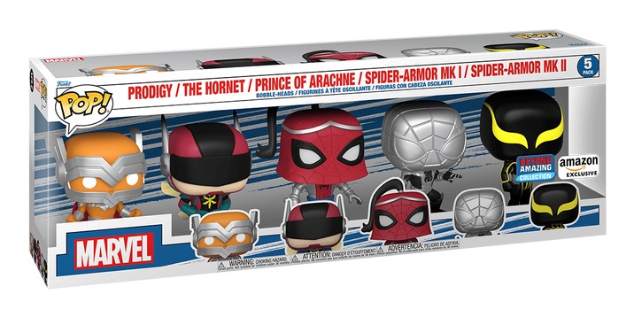 Funko Pop! Marvel Year Of The Spider - Prodigy 5 Pack Spider-Man - Figura in Vinile da Collezione - Esclusiva Amazon