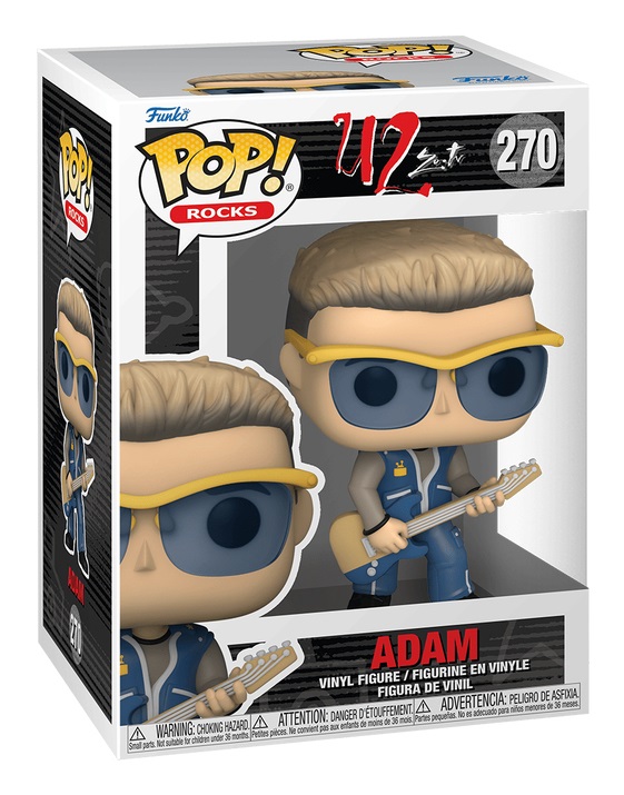 Funko Pop! Rocks: U2 - ZooTV - Adam Clayton - Figura in Vinile da Collezione - 9 cm - Merchandising Ufficiale per Collezionisti