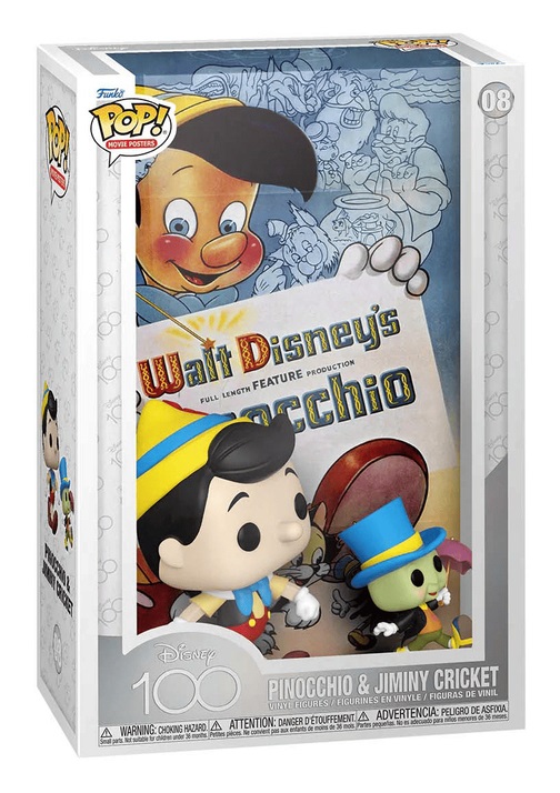 Funko Pop! Movie Poster - Pinocchio & Jiminy Cricket - Figura in Vinile da Collezione - 9 cm - 100th Anniversary