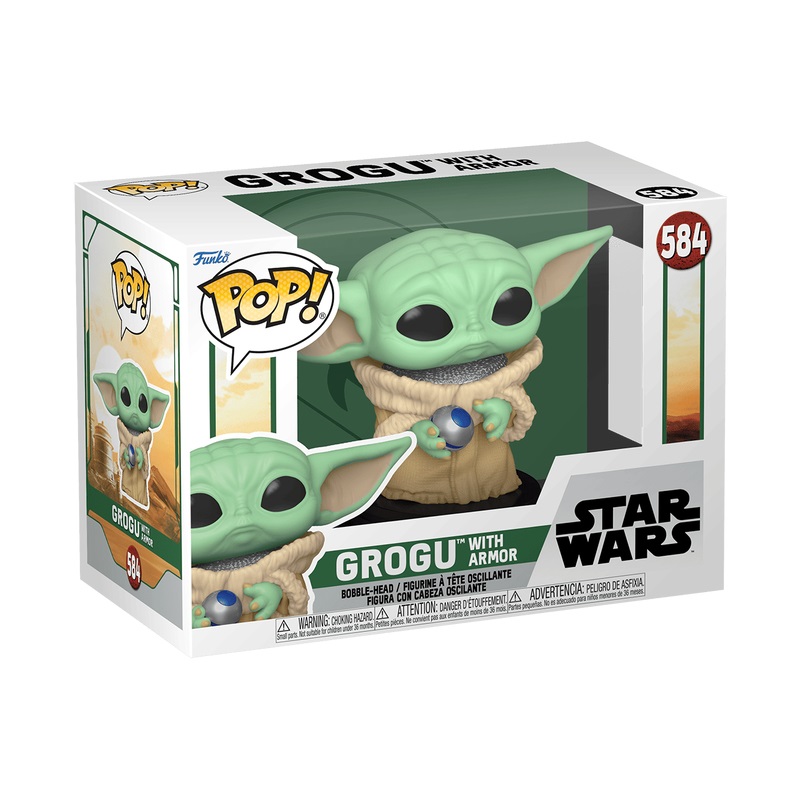 Funko Pop! Star Wars: BoBF - Grogu (The Child, Baby Yoda) con Armor - Figura in Vinile da Collezione - Idea Regalo