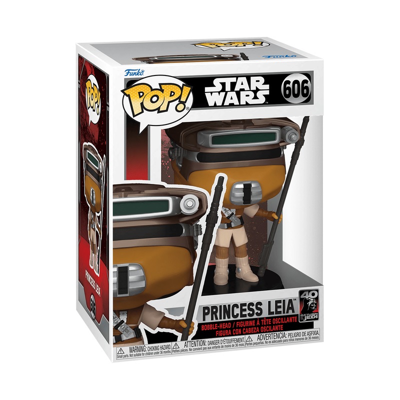 Funko Pop! Star Wars: Return of the Jedi 40th - Princess Leia (Boushh) #606 - Figura in Vinile da Collezione - Altezza 9,5 cm