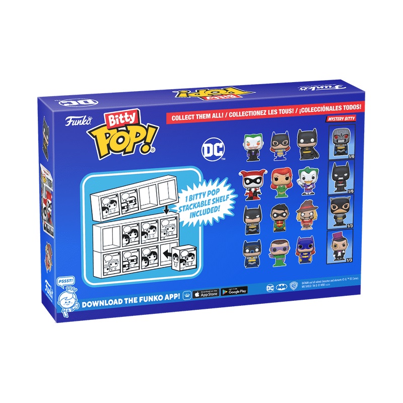 Funko Bitty Pop! DC - Batman, Robin, Scarecrow con Mini Figura Misteriosa - 0.9 Inch (2.2 Cm) - Ripiano Espositivo Incluso