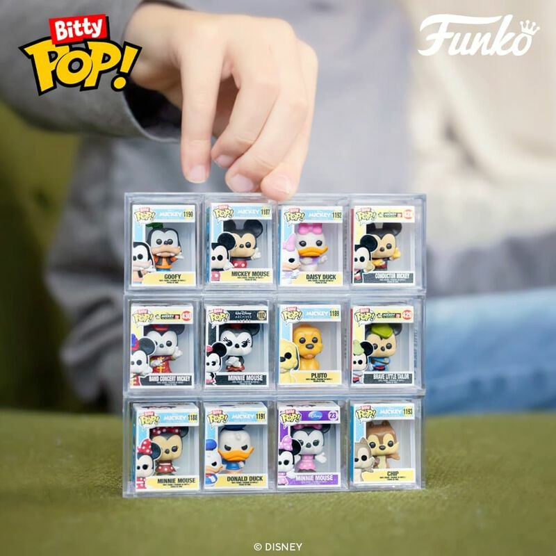 Funko Bitty Pop! Disney - 4 Pack con Mickey Mouse, Minnie Mouse (vestito rosa), Pluto e Mini Figura Misteriosa - 0.9 Inch (2.2 Cm) da Collezione