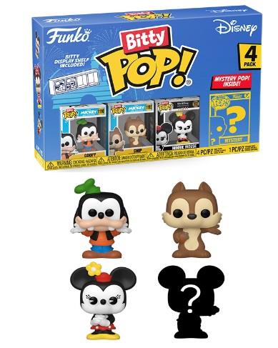 Funko Bitty Pop! Disney Classici - 4 Pack con Goofy, Chip, Minnie Mouse e Mini Figura Misteriosa - 2,2 cm