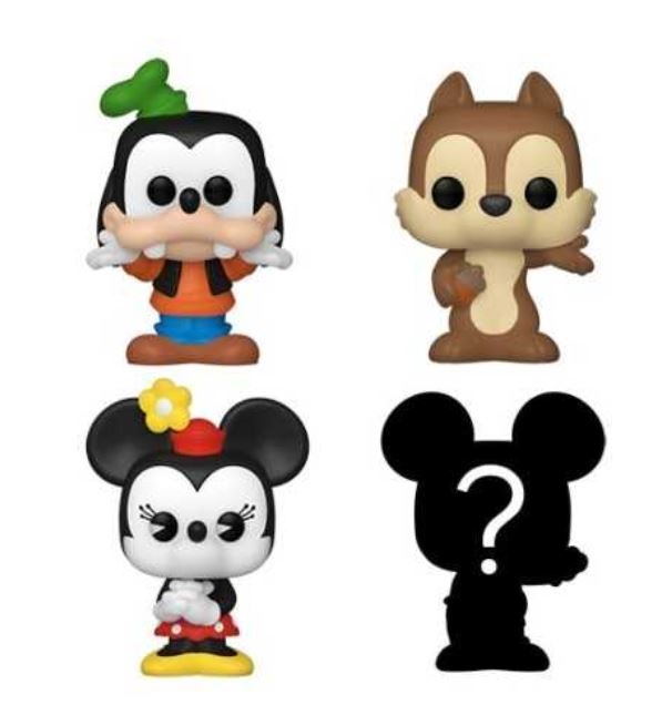 Funko Bitty Pop! Disney Classici - 4 Pack con Goofy, Chip, Minnie Mouse e Mini Figura Misteriosa - 2,2 cm