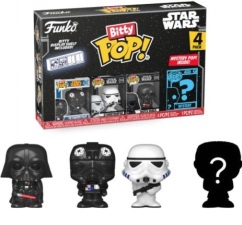 Funko Bitty Pop! Star Wars - Set da Collezione con Darth Vader™, TIE Fighter Pilot™ e Stormtrooper™ Mini Figura Misteriosa - 2.2 cm con Ripiano Espositivo Incluso