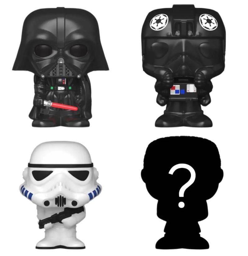Funko Bitty Pop! Star Wars - Set da Collezione con Darth Vader™, TIE Fighter Pilot™ e Stormtrooper™ Mini Figura Misteriosa - 2.2 cm con Ripiano Espositivo Incluso