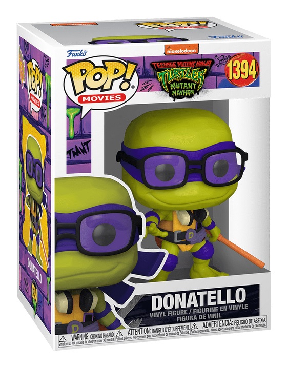 Funko Pop! Movies: Donatello - Tartarughe Ninja - Figura in Vinile da Collezione - Altezza 9,5 cm - Merchandising Ufficiale