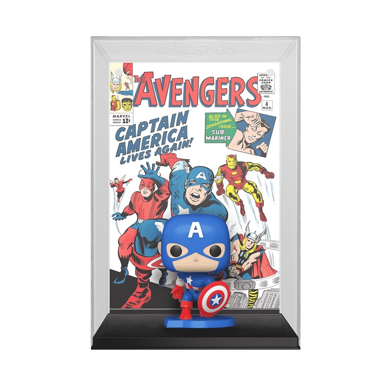 Funko Pop! Comic Cover - Marvel Avengers #4 (1963) - Captain America - Figura in Vinile da Collezione