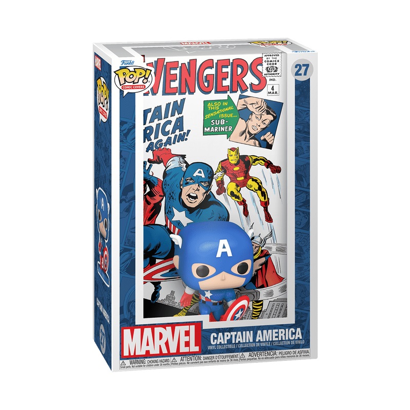 Funko Pop! Comic Cover - Marvel Avengers #4 (1963) - Captain America - Figura in Vinile da Collezione