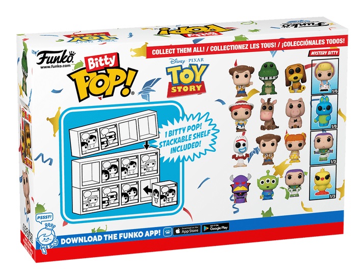 Funko Bitty Pop! Toy Story - Woody 4PK con Woody, Rex, Slinky Dog e Mini Figura Misteriosa - 0.9 Inch (2.2 Cm) - Modellino da Collezione in Vinile