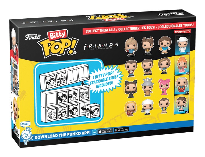 Funko Bitty Pop! Friends - Set di 4 Mini Figure da Collezione - Phoebe Buffay™, Monica Geller™, Chandler Bing™ e Mini Figura Misteriosa - 0.9 Inch (2.2 Cm)