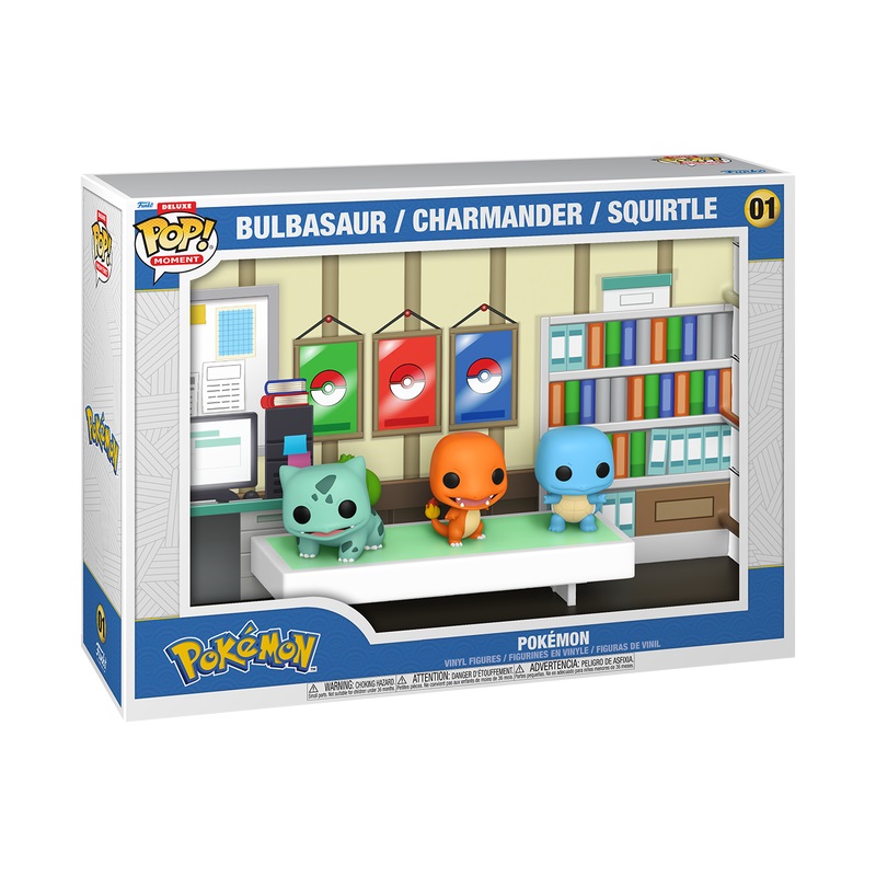 FUNKO POP! Moments Deluxe: Pokemon - Starters (1996) - Figura in Vinile da Collezione - Bulbasaur, Charmander e Squirtle - Dimensioni 46x33 cm - Idea Regalo