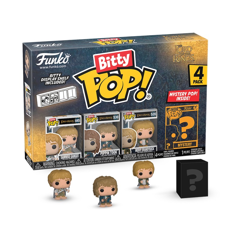 Funko Bitty Pop! Lord of the Rings - Samwise 4PK con Mini Figura Misteriosa - 0.9 Inch (2.2 Cm) da Collezione con Ripiano Espositivo Incluso